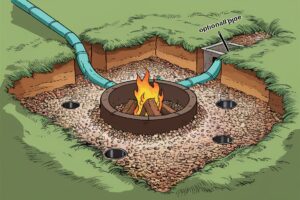 Sunken fire pit diagram