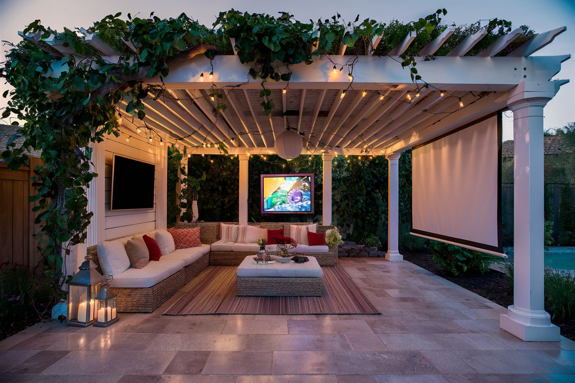 pergoda ideas for backyard-Outdoor Entertainment Hub