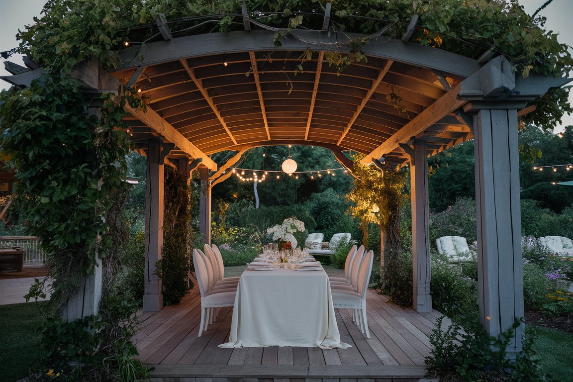 pergoda ideas for backyard - outdoor dining area