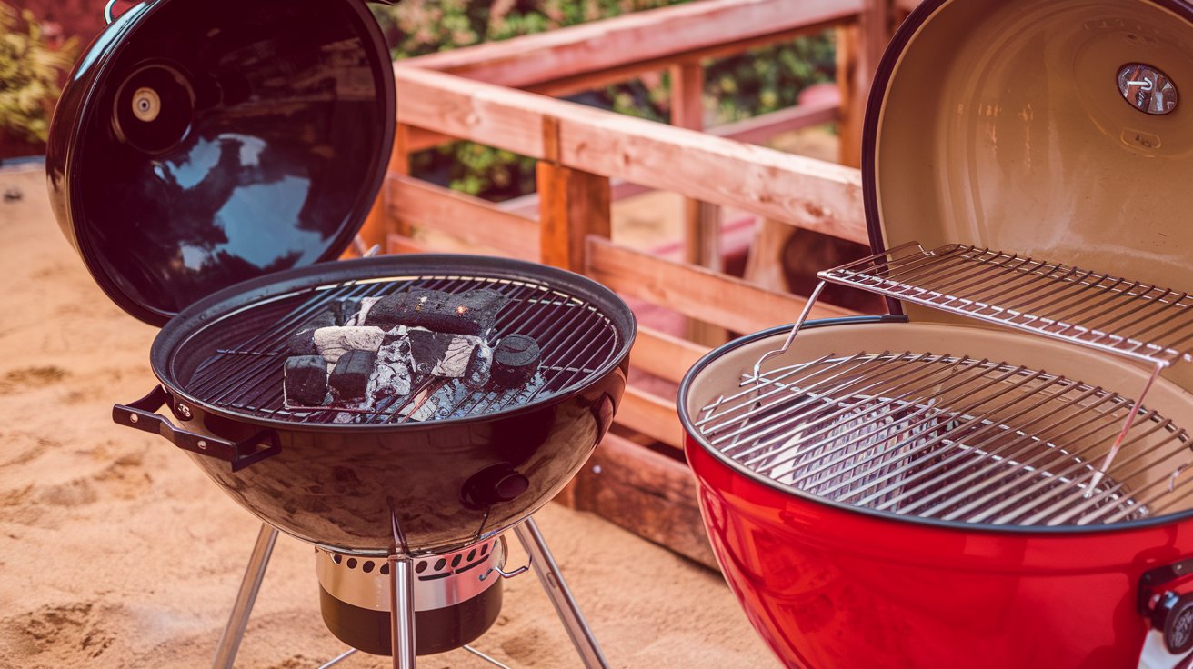 Charcoal and Gas Grill in outside yard