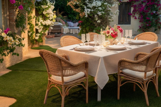 backyard outdoor dining area