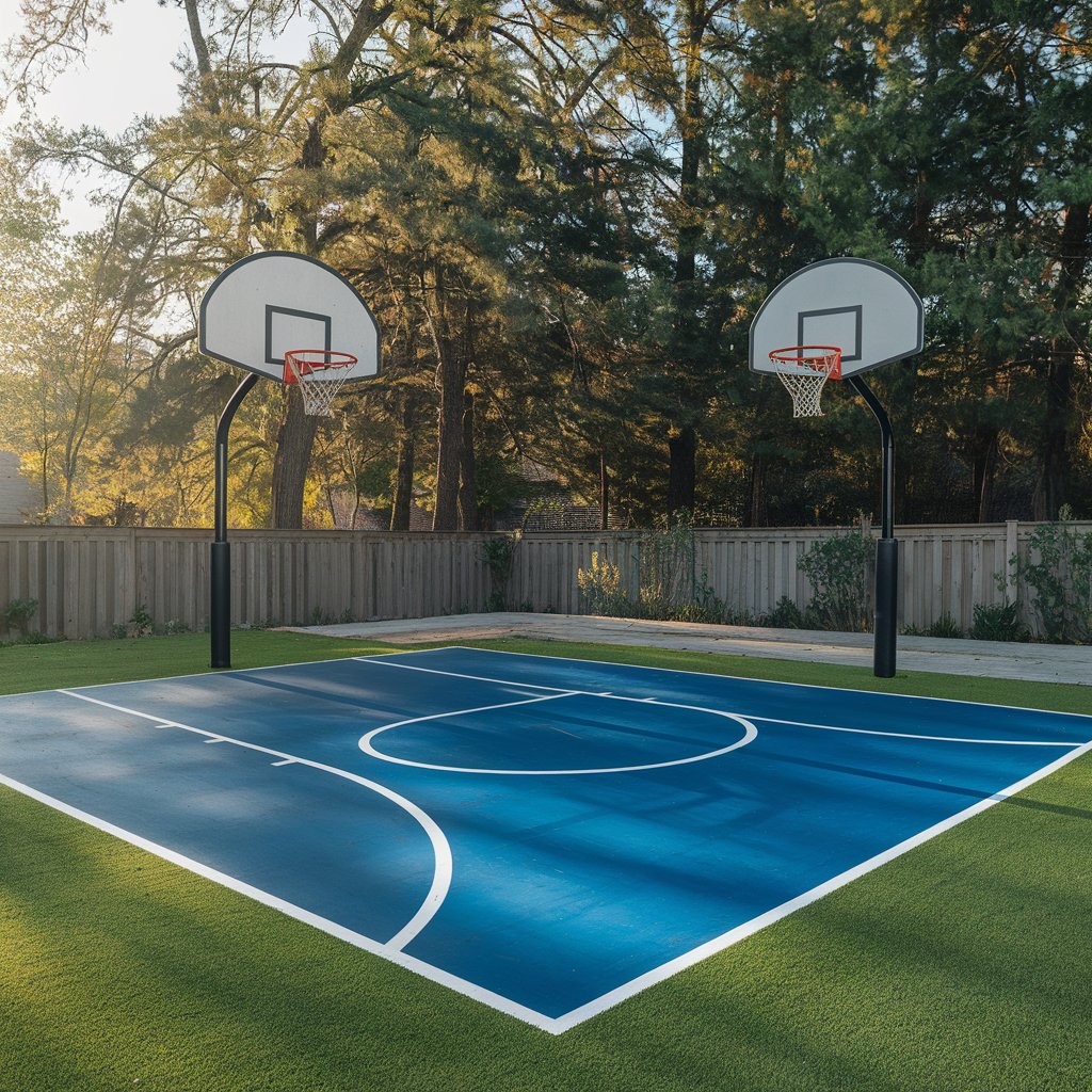 The Classic Full-Court Setup - backyard basketball court ideas