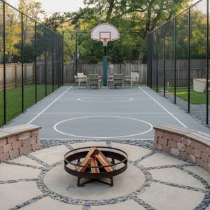 The Luxurious Court - backyard basketball court ideas