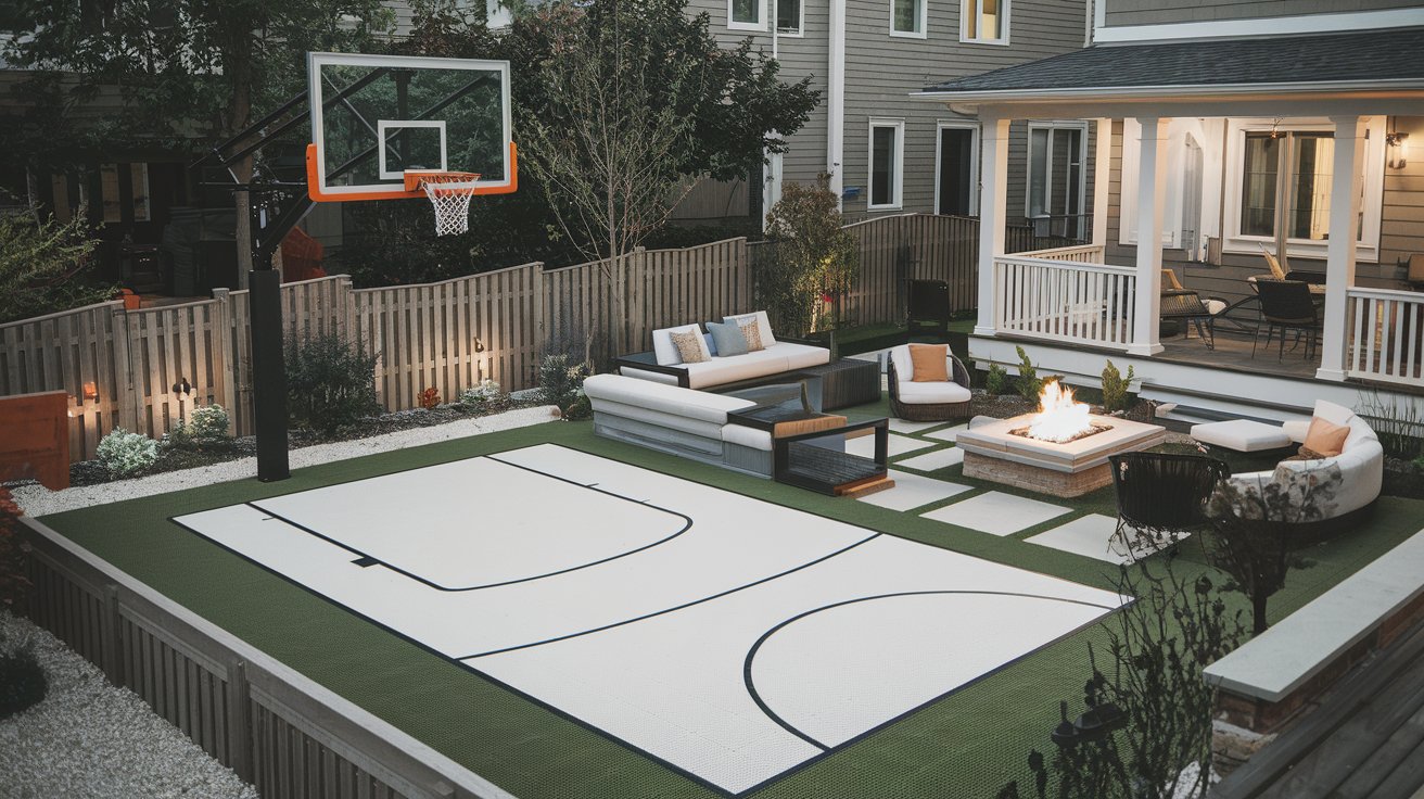 basketball court ideas for backyard