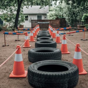 Obstacle play idea for Backyard Playground Ideas